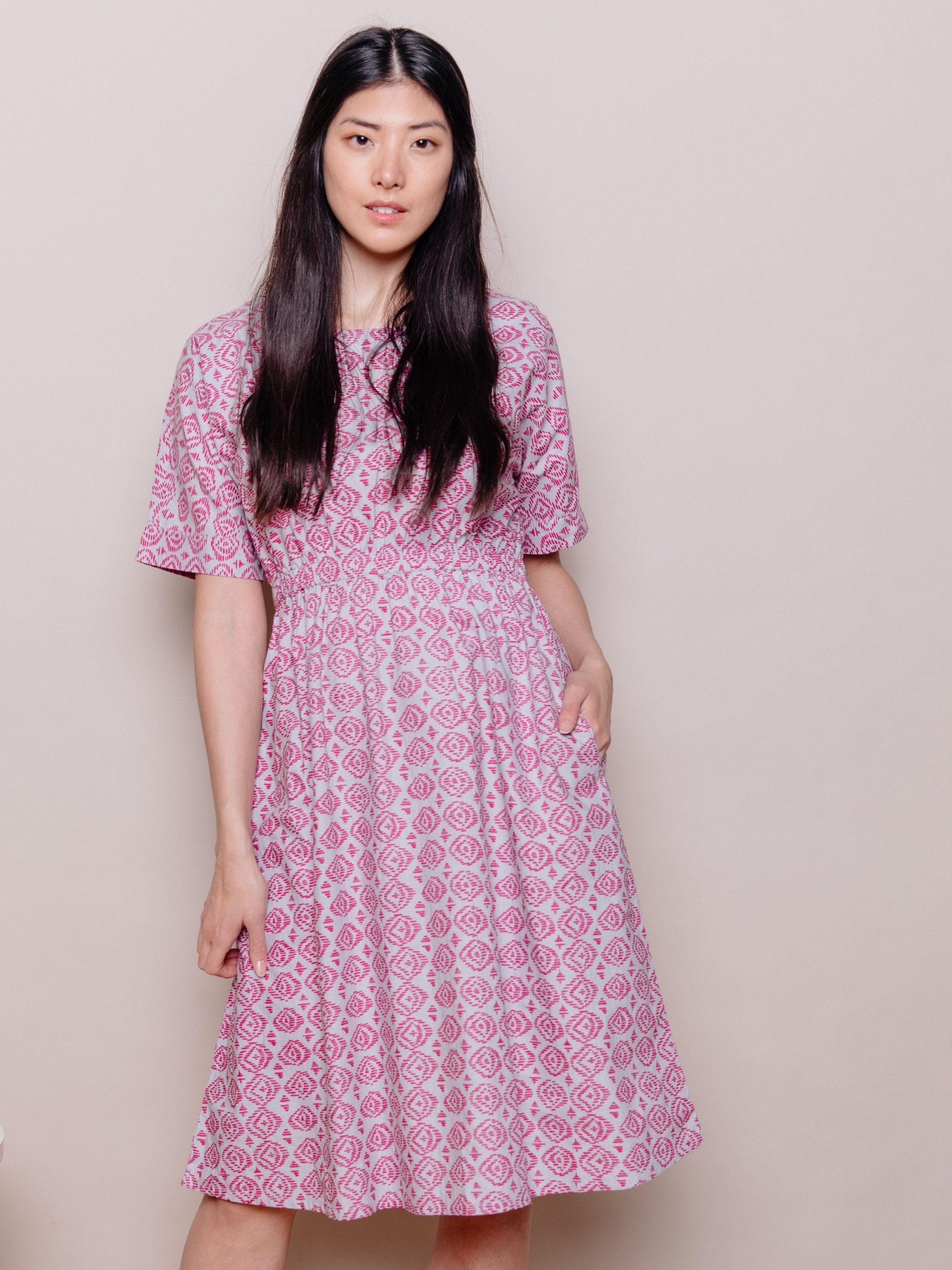 Roo Elastic Waist Dress - Pink Diamond - Image 1