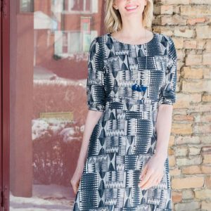 Cezanne Dress - Black Geo - Image 1