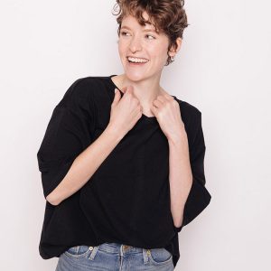 James Drop Sleeve Top - Black - Image 1