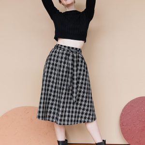 Laci Skirt - Black Plaid - Image 1