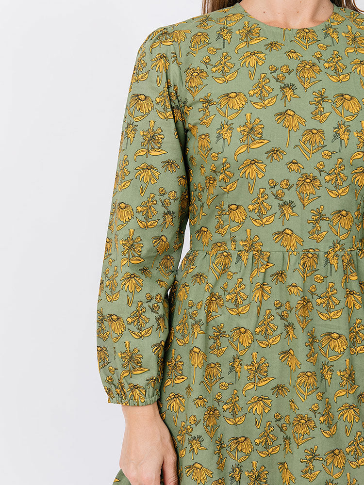 Erin Mini Dress - Green Floral - Image 5