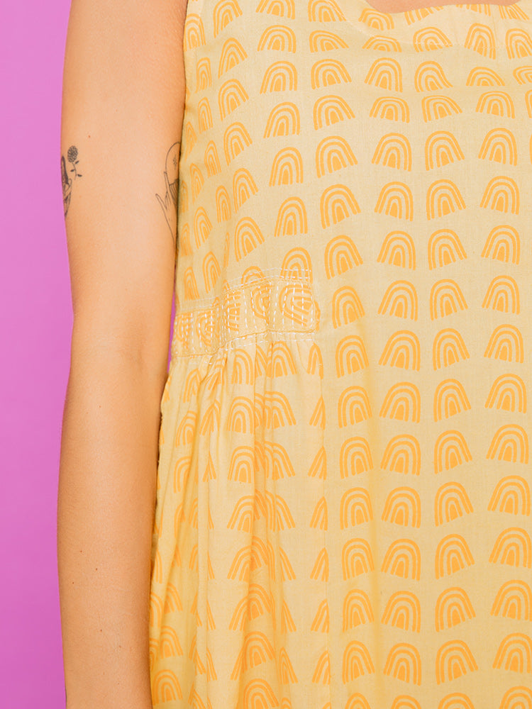 Melody Midi Dress - Sunny Stripes Yellow - Image 3