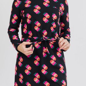 Abby Long Sleeve Dress - Memphis Shapes Black - Image 4