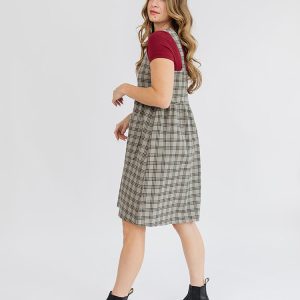 Billie Jumper Dress - Cement Plaid - Image 1
