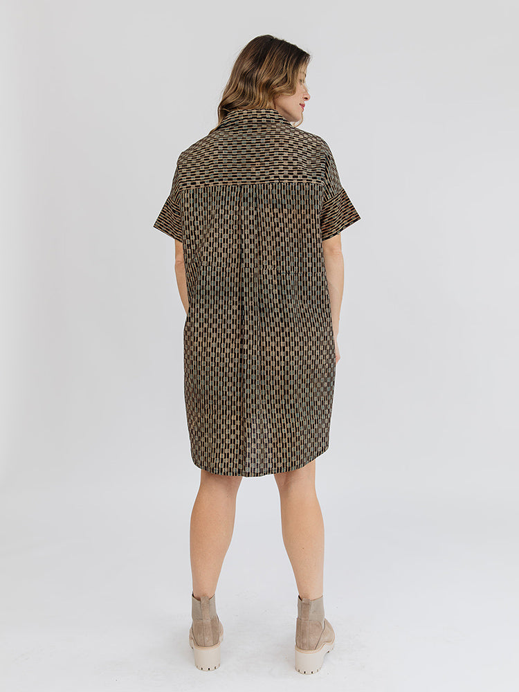 Chennai Mini Dress - Blue Check - Image 3