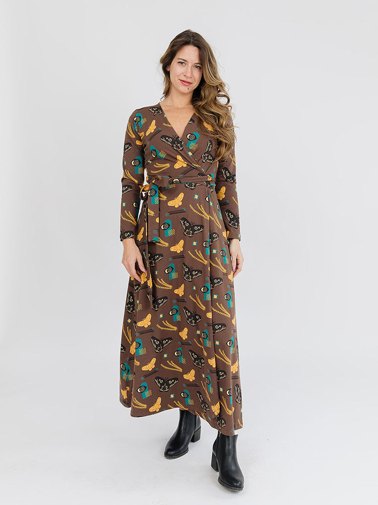 Katie Maxi Wrap Dress - Autumn Quilt - Image 1