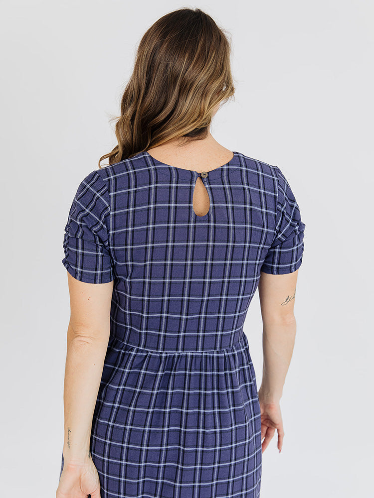 Kavita Dress - Indigo Plaid - Image 3