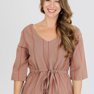 Lori Dress - Cocoa Stripe - Image 4