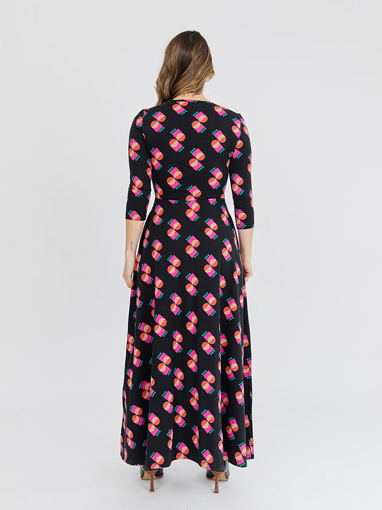Mumbai Maxi Dress  - Memphis Shapes Black - Image 4