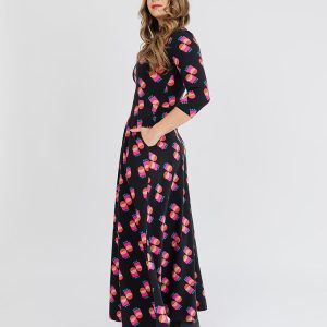 Mumbai Maxi Dress  - Memphis Shapes Black - Image 1