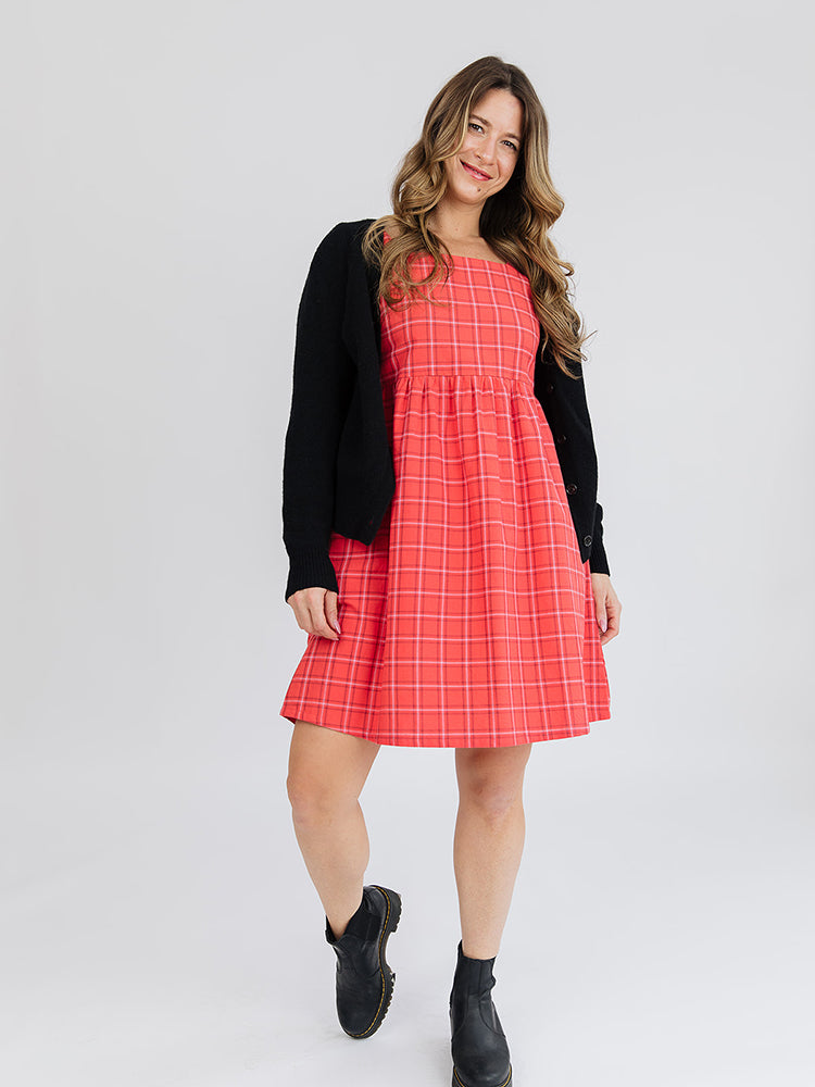 Nico Mini Dress - Red Plaid - Image 3