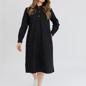 Ranji Midi Dress - Black Denim - Image 4