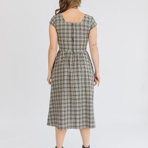 Rupi Midi Dress - Cement Plaid - Image 5