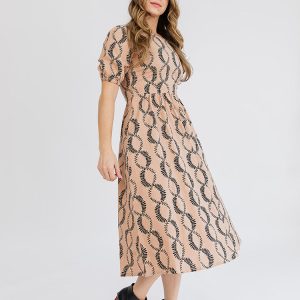 Sydney Midi Dress - Vine Twist Sand - Image 1