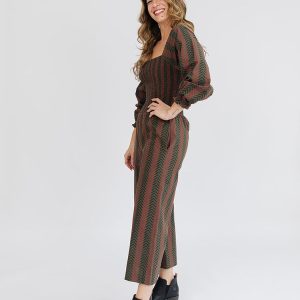 Theodora Jumpsuit - Chevron Fern Red - Image 7