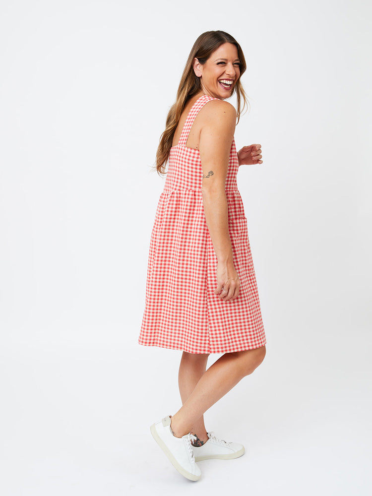Billie Jumper Dress - Cherry Gingham - Image 5