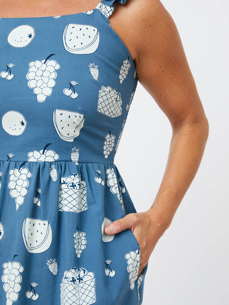 Ruffle Strap Dress - Fruity Blue - Image 5