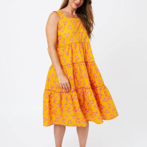 Willa Tiered Dress - Floral Trio Marmalade - Image 3