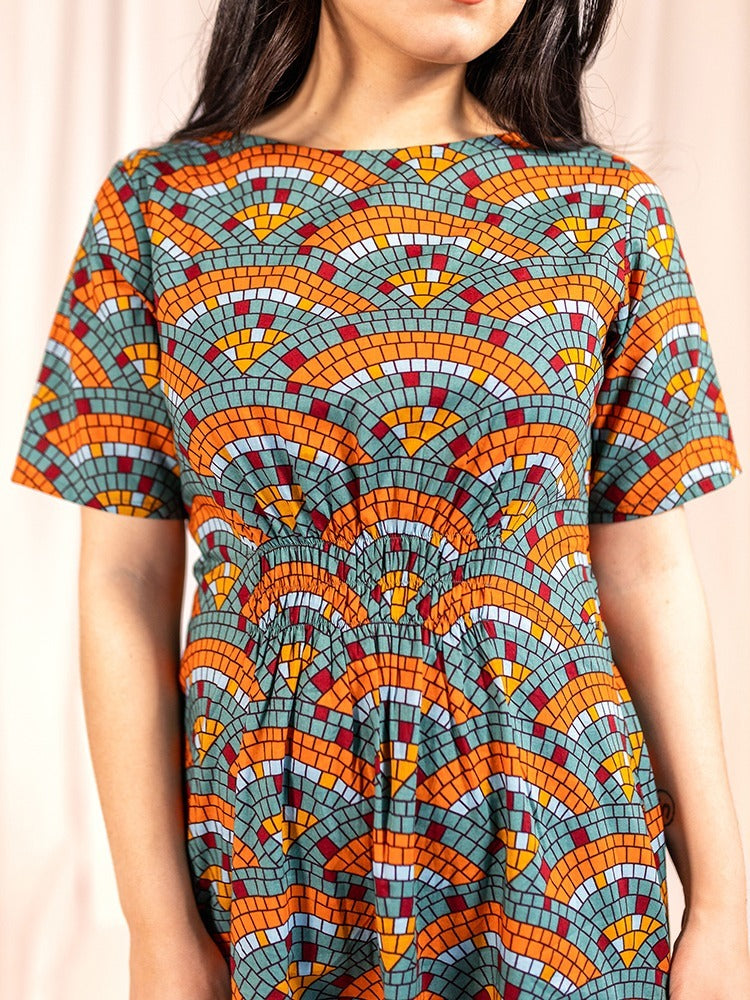 Artsy Traveler Midi Dress - Mosaic Fan - Image 4