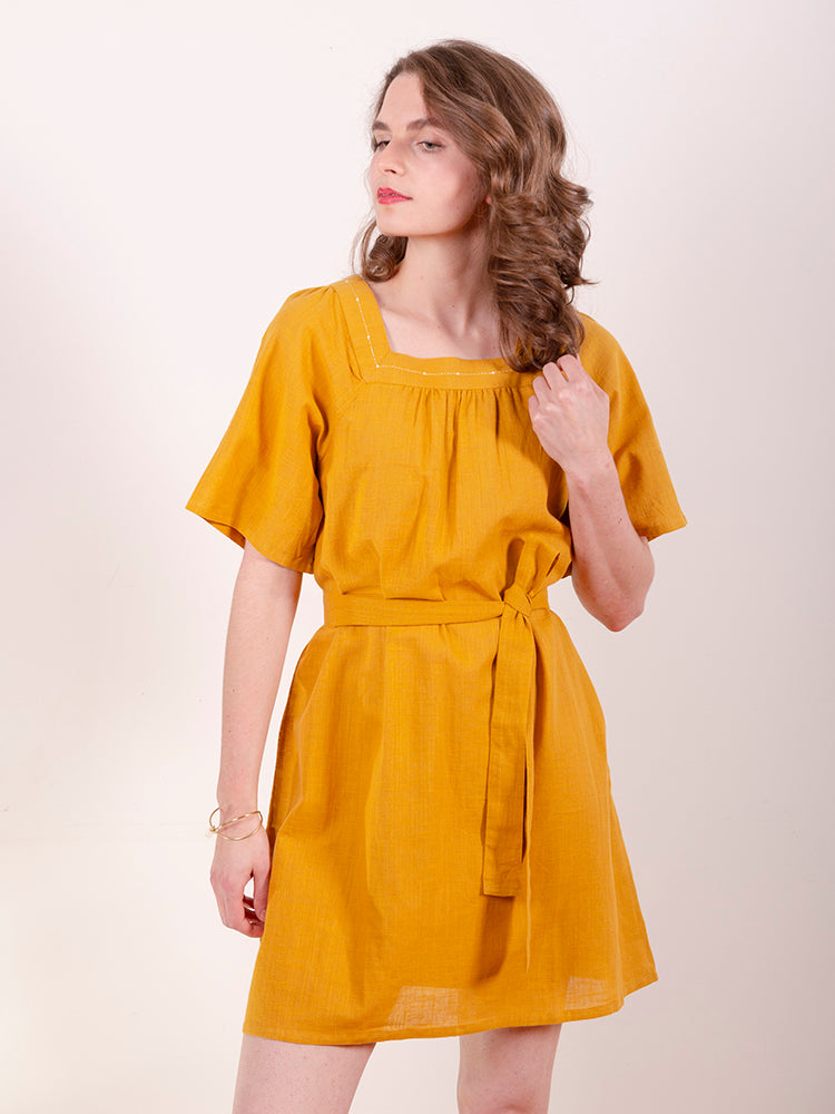 Alexis Mini Dress - Turmeric - Image 1