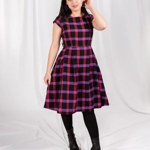 Devonshire Dress - Ultra Violet Plaid - Image 3