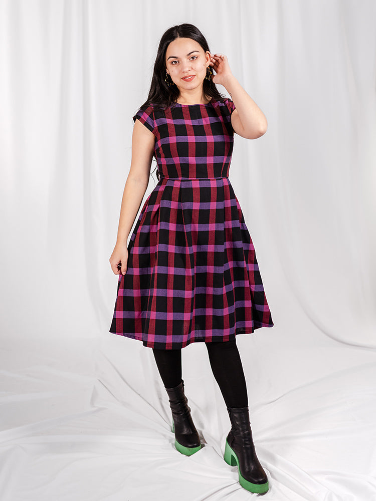 Devonshire Dress - Ultra Violet Plaid - Image 3