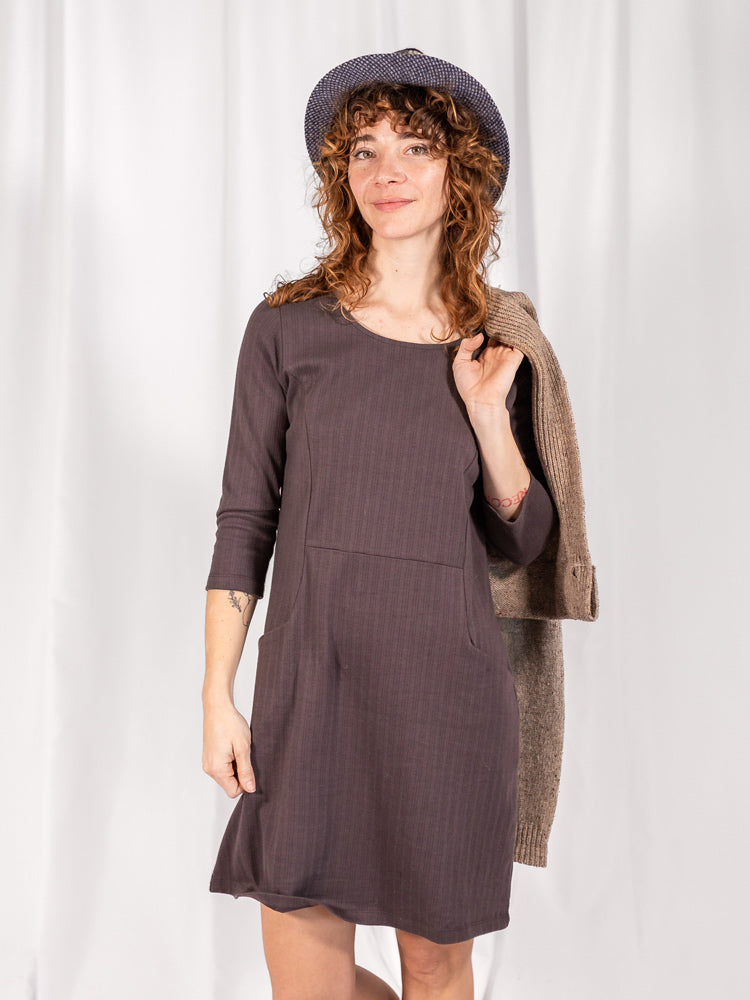 Sweet Seams Dress - Shale Rib Knit - Image 1