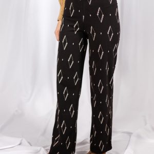 Fold Over Bootcut Pant - Diamond Vine Black - Image 1
