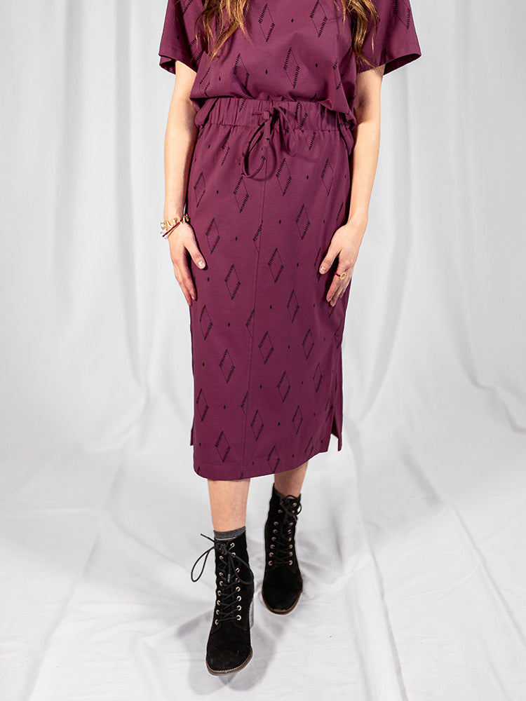 Isla Skirt - Diamond Vine Dark Purple - Image 1