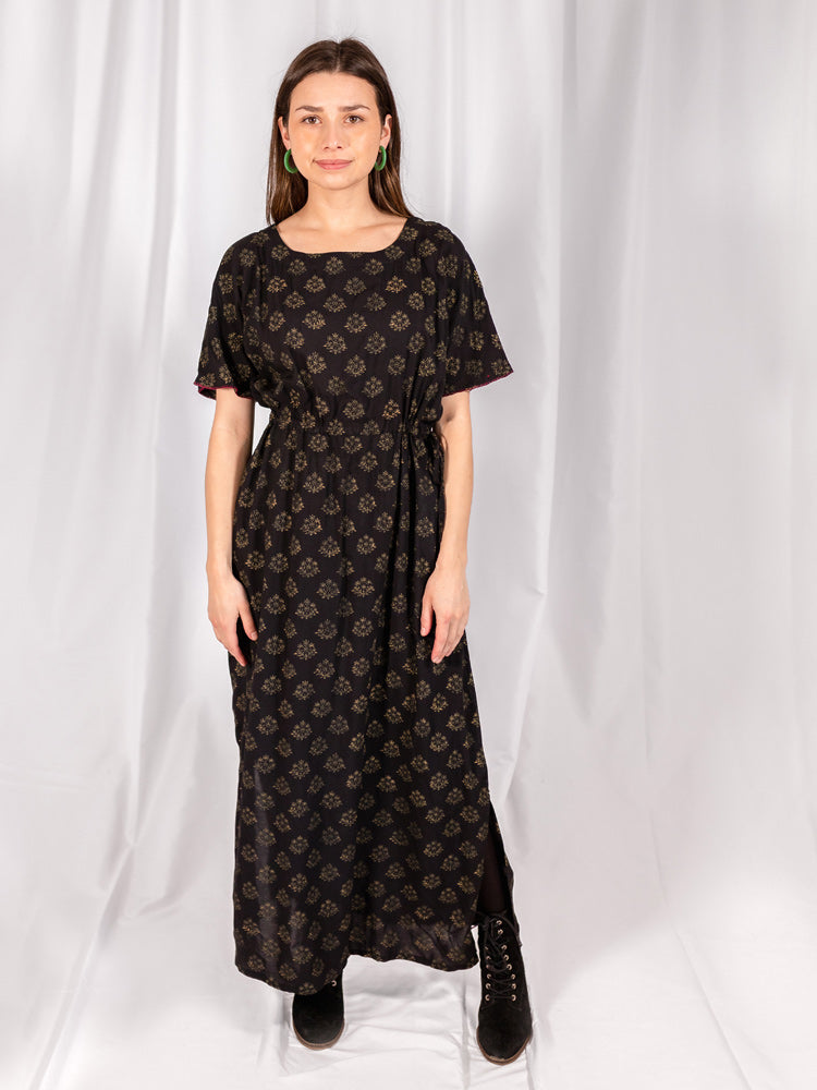 Aimee Maxi Dress - Floral Stamp Black - Image 1
