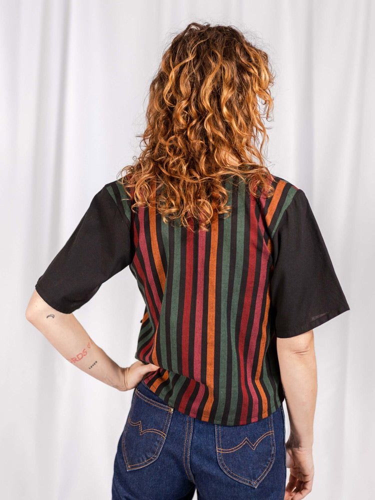 Winona Wrap Top - Sunset Stripe Mix - Image 2