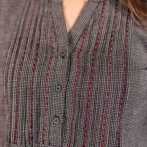 Vienna Pleated Dress - Woven Check Black - Image 5