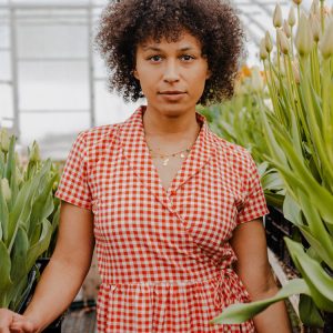 Annie Wrap Dress - Cherry Gingham - Image 3