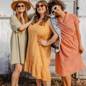 Nico Short Sleeve Mini Dress - Sage Gingham - Image 3