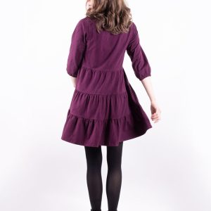 Bellini Long Sleeve Dress - Diamond Vine Dark Purple - Image 8
