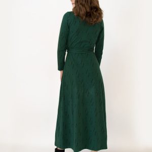 Katie Maxi Wrap Dress - Diamond Vine Dark Sage - Image 4
