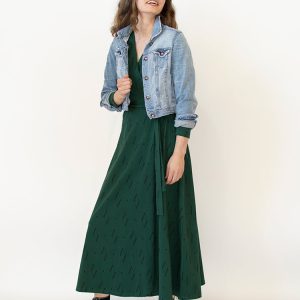 Katie Maxi Wrap Dress - Diamond Vine Dark Sage - Image 6