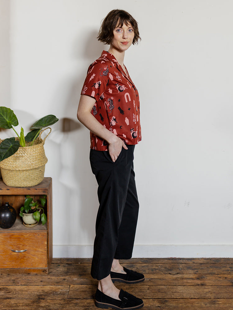 Camp Shirt - Modern Objects Cranberry - Image 6