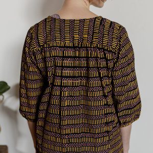 Devi Blouse - Dots And Dashes Yellow - Image 2