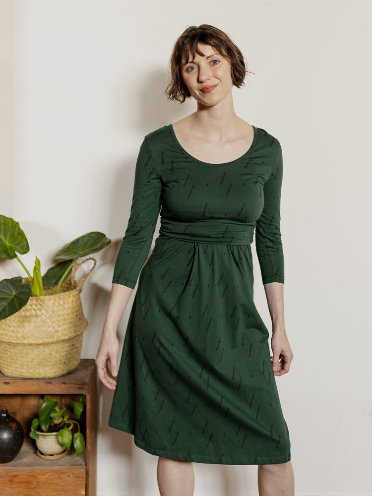 Novela Dress - Diamond Vine Dark Sage - Image 6