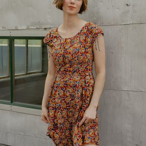 Vintage Pleat Dress - Ruby Floral - Image 1