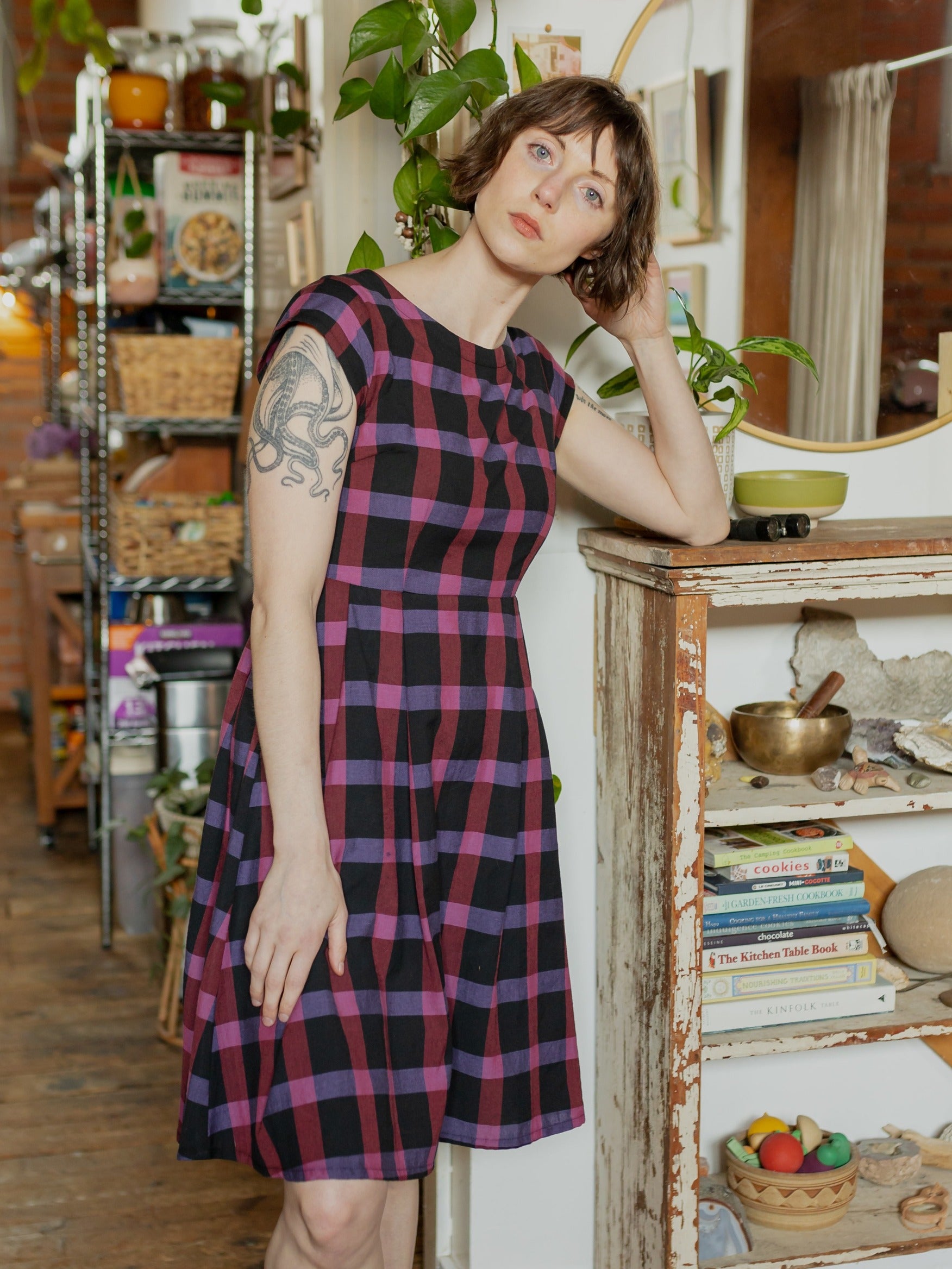 Devonshire Dress - Ultra Violet Plaid - Image 2
