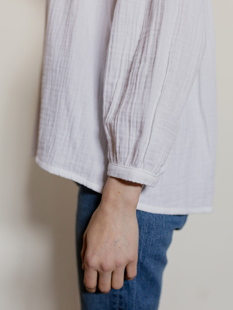Fiona Blouse - White Gauze - Image 4