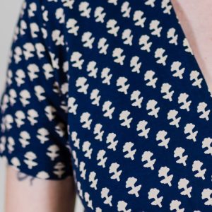 Katie Wrap Dress - Micro Floral Navy - Image 5