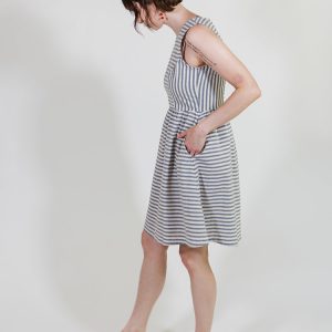 Nadiya Dress - Pinstripe Blue - Image 5