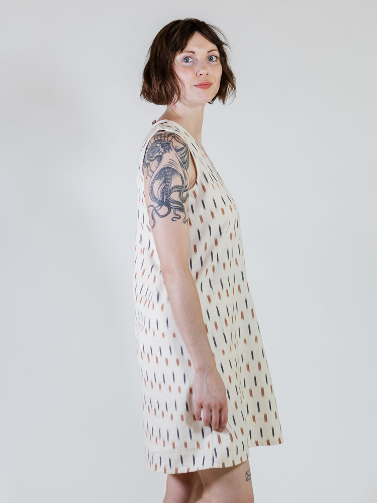 Milan Shift Dress - Ivory Ikat - Image 8