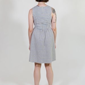 Nadiya Dress - Pinstripe Blue - Image 6