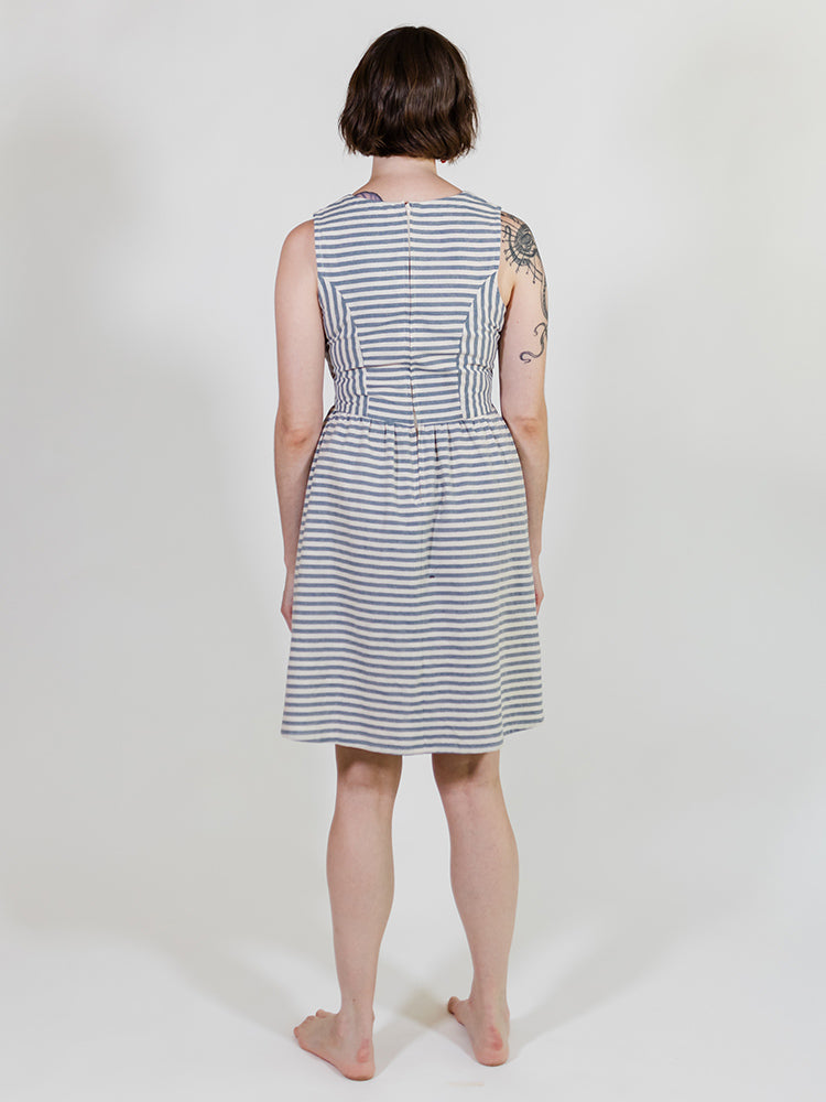 Nadiya Dress - Pinstripe Blue - Image 6