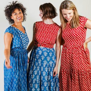 Tiered Jersey Dress - Micro Floral Red - Image 2