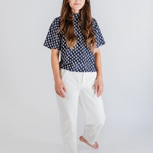 Eve Top - Micro Floral Navy - Image 4